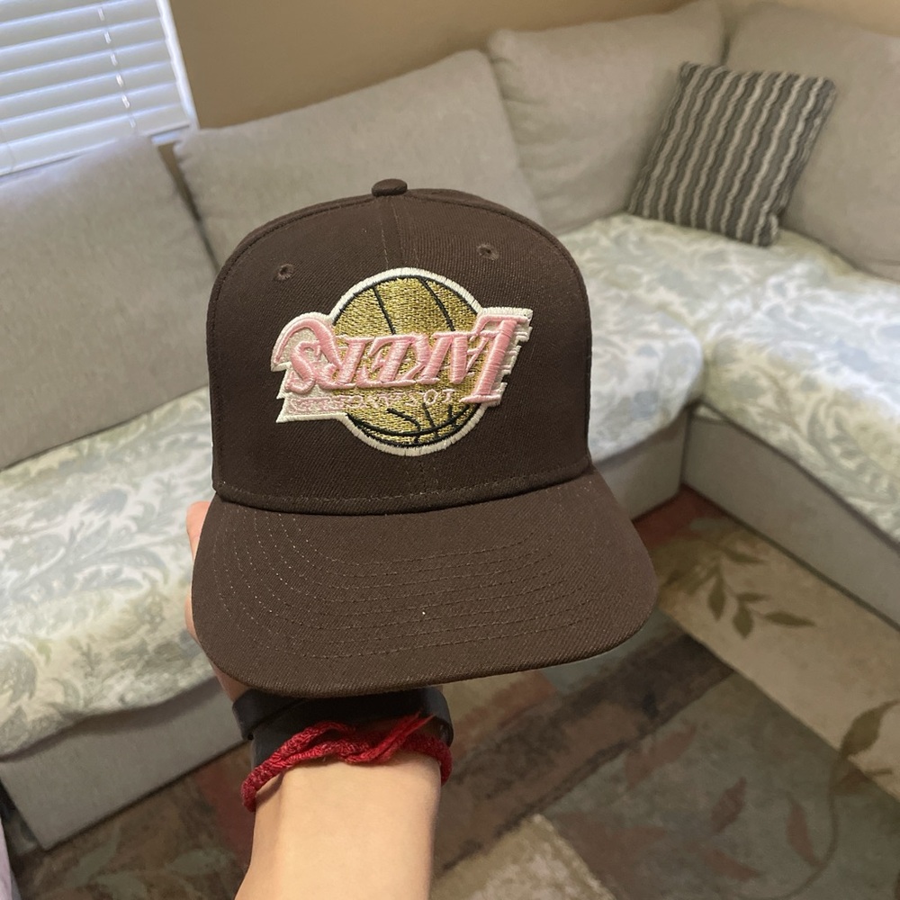New Era Brown and Pink Reptile Elegance Lakers Fitted